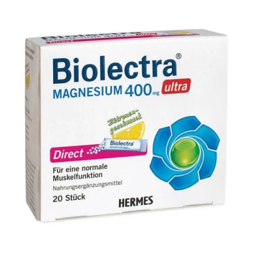 Biolectra Magnézium 400 mg Ultra Direct étrend-kiegészítő granulátum (20db)