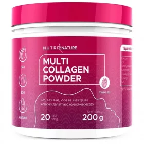  Nutri Nature Multi Kollagén por – 5 féle kollagénnel málna ízű (200 g)