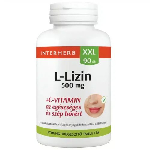 Interherb XXL L-Lizin 500mg + C-vitamin tabletta (90 db)