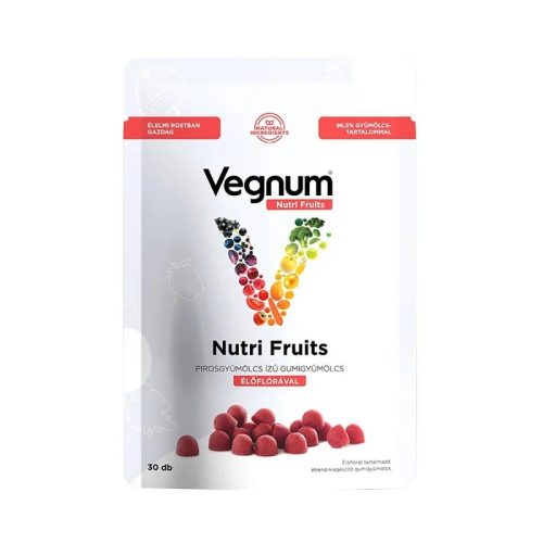 Vegnum NutriFruits piros gyümölcs élőflórás gumigyümölcs (30 db)