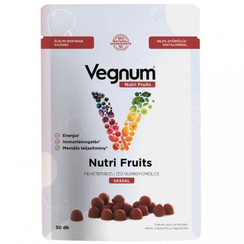 Vegnum Nutri Fruits Vas feketeribizli ízű gumigyümölcs (30db)
