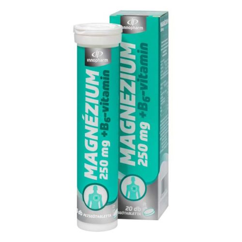 Innopharm Magnézium 250 mg + B6 pezsgőtabletta barackos ízben (20db)