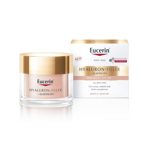 Eucerin Hyaluron-Filler + Elasticity Bőrtömörséget regeneráló nappali arckrém Rose SPF30 (50ml)