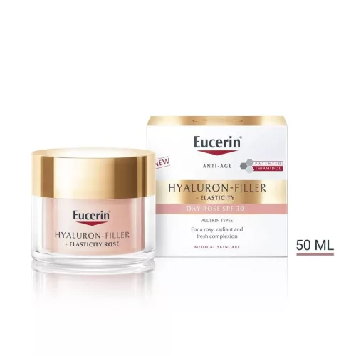 Eucerin Hyaluron-Filler + Elasticity Bőrtömörséget regeneráló nappali arckrém Rose SPF30 (50ml)
