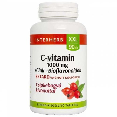 Interherb XXL C-vitamin 1000mg + cink + bioflavonoidok tabletta (90db)