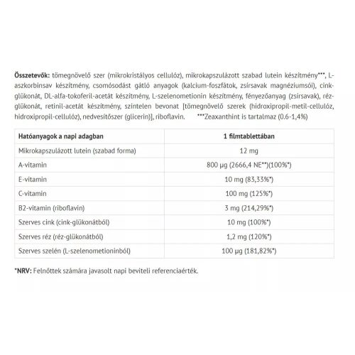 Natur Tanya Lutein Pro Szemvitamin (54db)