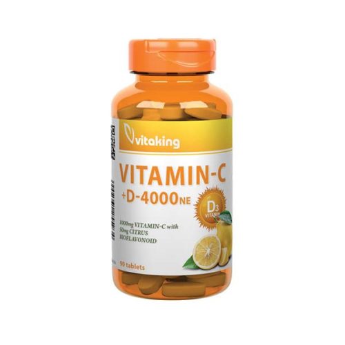 Vitaking C-vitamin 1000 mg + D-vitamin 4000NE tabletta (90 db) 