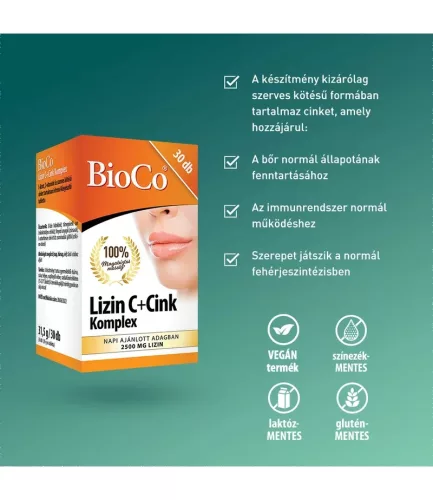 Bioco Lizin C + Cink komplex tabletta (30db)