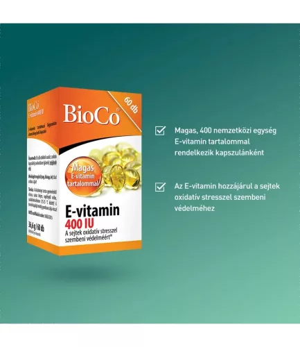BioCo E-vitamin 400 IU lágyzselatin kapszula (60db)