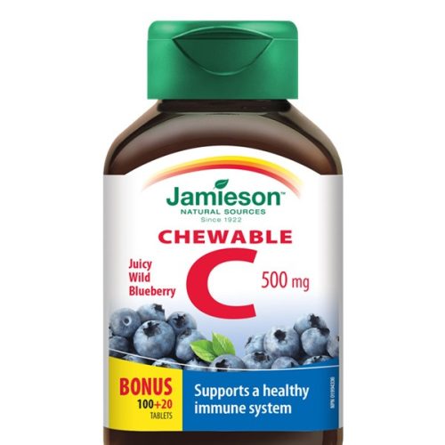 Jamieson C-vitamin 500mg kék áfonya ízű szájban oldódó tabletta (120 db)