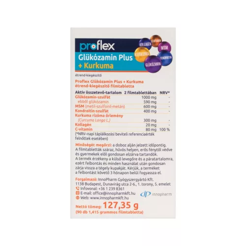 Proflex Glükózamin Plus + kurkuma étrend-kiegészítő filmtabletta 90x