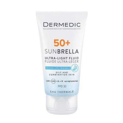 DERMEDIC Sunbrella Ultra-Light Fényvédő fluid SPF50+ rozáceás arcbőrre (40 ml)