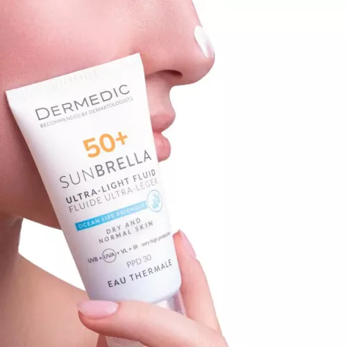 DERMEDIC Sunbrella Ultra-Light Fényvédő fluid SPF50+ száraz és normál bőrre (40 ml)