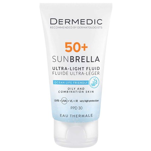 DERMEDIC Sunbrella Ultra-Light Fényvédő fluid SPF50+ zsíros és kombinált arcbőrre (40 ml)