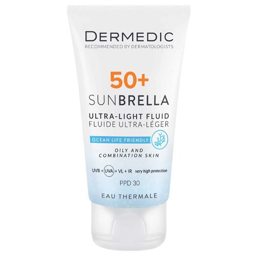 DERMEDIC Sunbrella Ultra-Light Fényvédő fluid SPF50+ zsíros és kombinált arcbőrre (40 ml)