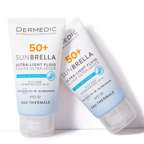 DERMEDIC Sunbrella Ultra-Light Fényvédő fluid SPF50+ zsíros és kombinált arcbőrre (40 ml)