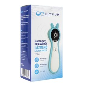   Elysium TP600 érintésmentes infravörös digitális lázmérő szilikon tokkal kék színben