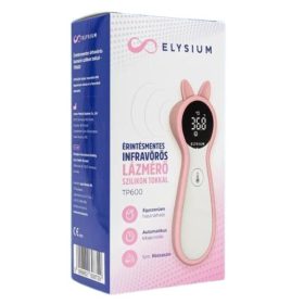   Elysium TP600 érintésmentes infravörös digitális lázmérő szilikon tokkal Rózsaszín