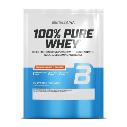 BioTechUSA 100% Pure Whey tejsavó fehérjepor sós karamellás ízben (28g)