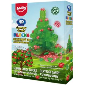   Amos 4D építhető gumicukor díszíthető fa cukorgyöngyökkel (200g)