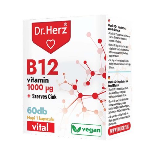 Dr. Herz B12-vitamin 1000 mcg + szerves cink kapszula (60db)