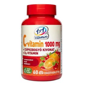   1x1 Vitamin C-vitamin 1000mg + D3-vitamin 500NE csipkebogyó kivonat rágótabletta (60 db)