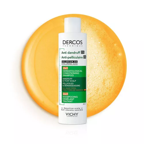 VICHY Dercos 2in1 sampon és balzsam korpásodás ellen (200 ml)