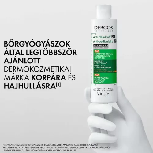 VICHY Dercos 2in1 sampon és balzsam korpásodás ellen (200 ml)