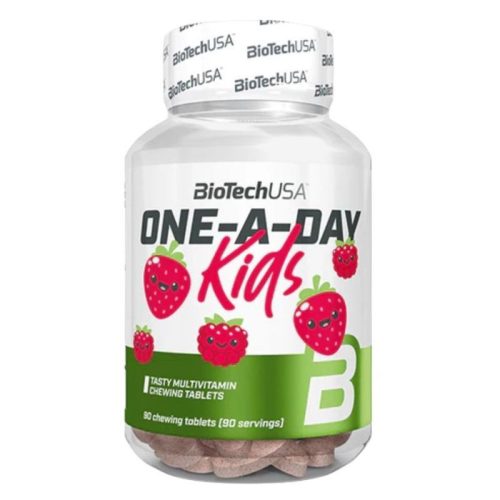 BioTechUSA One a Day Kids tabletta eper-málna ízű (90db)