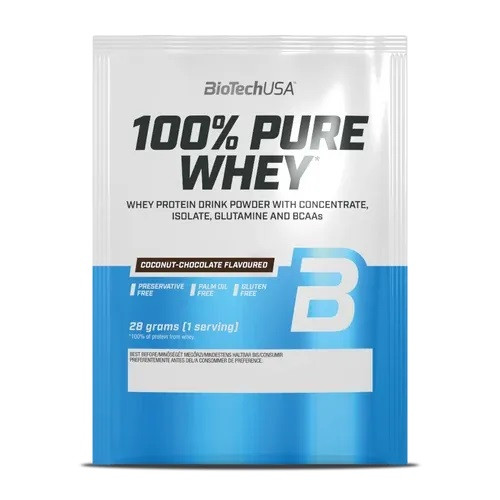 BioTechUSA 100% Pure Whey tejsavó fehérjepor csokoládé-kókusz ízben (28g)