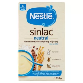   Nestlé Sinlac Neutral Rizs- és szentjánoskenyérmag alapú pép 4 hónapos kortól (650g)