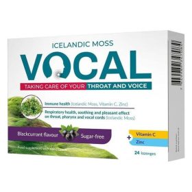   Vocal szopogató tabletta izlandi zuzmóval, C-vitaminnal, cinkkel - Fekete ribizli (24 db)