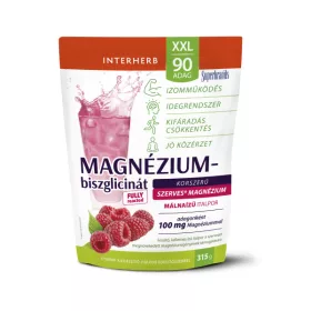   Interherb XXL 90 adag Magnézium-biszglicinát MÁLNAÍZŰ italpor (315g)