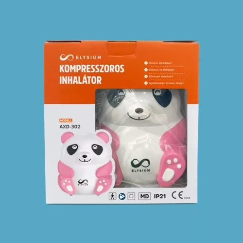 Elysium kompresszoros pink panda formájú inhalátor AXD-302