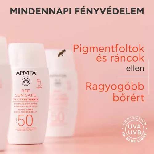 APIVITA BEE SUN SAFE Daily Age Repair Fluid ráncok, pigmentfoltok ellen SPF50 (50ml)