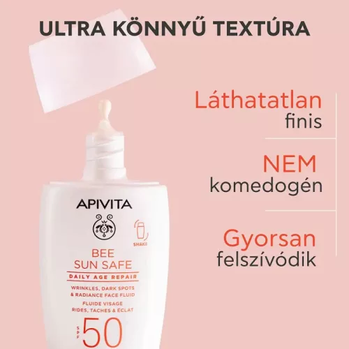 APIVITA BEE SUN SAFE Daily Age Repair Fluid ráncok, pigmentfoltok ellen SPF50 (50ml)