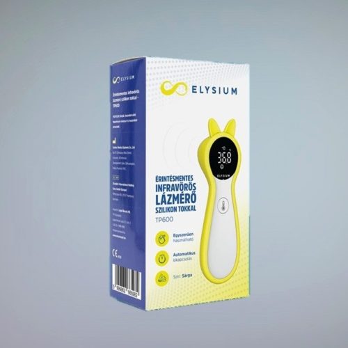 Elysium TP600 érintésmentes infravörös digitális lázmérő sárga szilikon tokkal