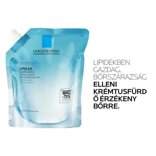 La Roche-Posay Lipikar Surgras koncentrált tusoló krém utántöltő (400ml)