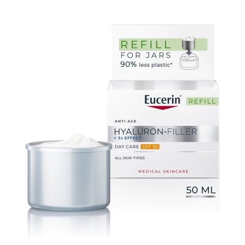 Eucerin Hyaluron-Filler Ráncfeltöltő Nappali Arckrém minden bőrtípusra SPF30 (50 ml) - UTÁNTÖLTŐ 