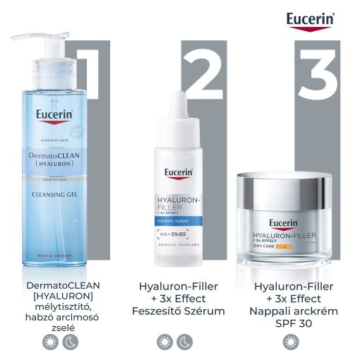 Eucerin Hyaluron-Filler Ráncfeltöltő Nappali Arckrém minden bőrtípusra SPF30 (50 ml) - UTÁNTÖLTŐ 