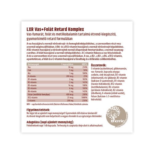 LXR Vas+Folát retard Komplex (60 db)
