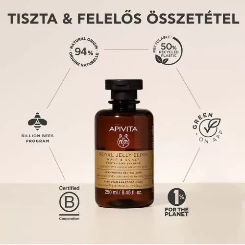 Apivita Royal Jelly Elixir haj és fejbőr revitalizáló sampon (250ml)
