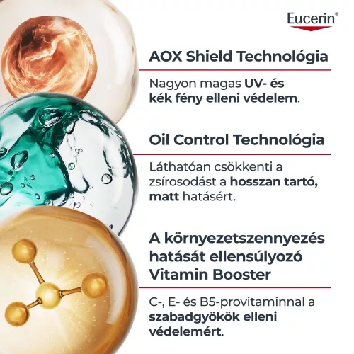 Eucerin Sun Oil Control nappali UV szérum arcra SPF50+ (30ml) ultra-light