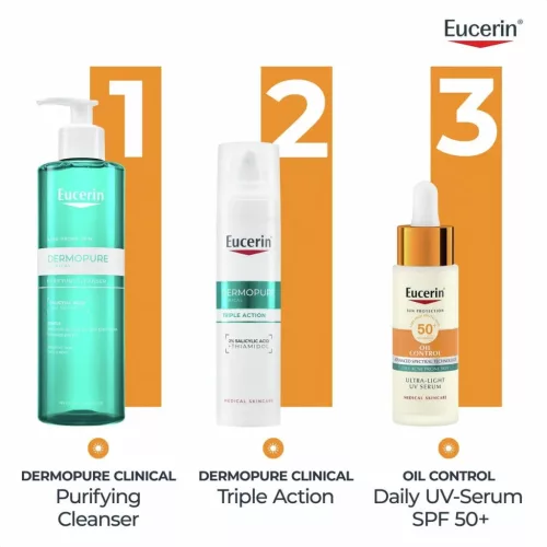 Eucerin Sun Oil Control nappali UV szérum arcra SPF50+ (30ml) ultra-light
