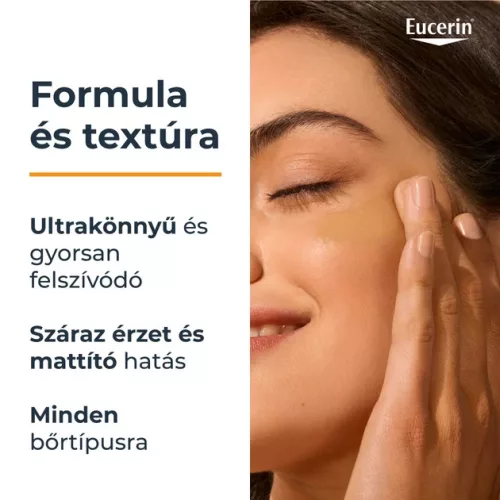 Eucerin SUN Hydro-Protect ultra könnyű színezett napozó fluid arcra SPF50+ MEDIUM árnyalat (50ml)