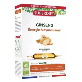   Superdiet ginseng panax az erőnlét és energiaszint támogatására, vegán ampulla 20x10ml (200 ml)