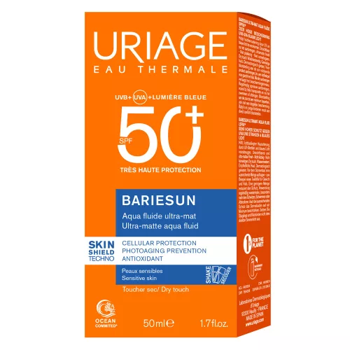 Uriage Bariésun Aqua fluid ultra-mat SPF50+ fényvédő mattító hatással (50ml)