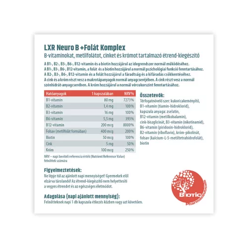 LXR Neuro B+Folát Komplex 60x