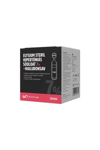 Elysium steril hipertóniás sóoldat - 7% + hialuronsav - 20 x 5 ml