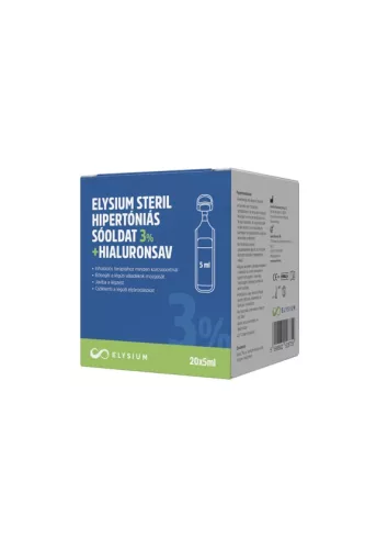 Elysium steril hipertóniás sóoldat - 3% + hialuronsav - 20 x 5 ml